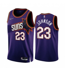 Men's Phoenix Suns #23 Cameron Johnson 2022-23 Purple 75th Anniversary Icon Edition Stitched Jersey