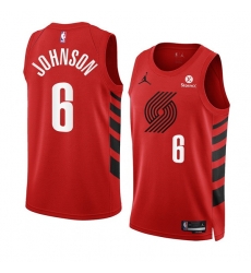 Men Portland Trail Blazers 6 Keon Johnson 2022 23 Red Statement Edition Swingman Stitched Basketball Jersey