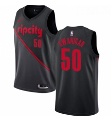 Womens Nike Portland Trail Blazers 50 Caleb Swanigan Swingman Black NBA Jersey 2018 19 City Edition 