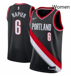 Womens Nike Portland Trail Blazers 6 Shabazz Napier Swingman Black Road NBA Jersey Icon Edition 