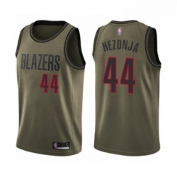 Youth Portland Trail Blazers 44 Mario Hezonja Swingman Green Salute to Service Basketball Jersey 