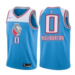 Men Sacramento Kings Tyrese Haliburton #0 Blue NBA Jersey