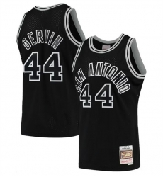 Men San Antonio Spurs 44 George Gervin Black 1977 78 Hardwood Classics Swingman Stitched Jersey