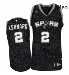 Mens Adidas San Antonio Spurs 2 Kawhi Leonard Authentic Black Crazy Light NBA Jersey