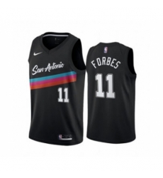 Men's San Antonio Spurs #11 Bryn Forbes Black City Edition Fiesta 2020-21 Stitched Basketball Jersey