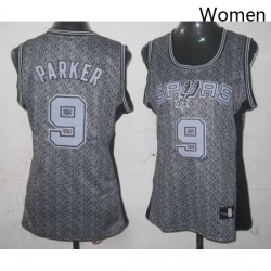 Womens Adidas San Antonio Spurs 9 Tony Parker Swingman Grey Static Fashion NBA Jersey