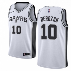 Womens Nike San Antonio Spurs 10 DeMar DeRozan Authentic White NBA Jersey Association Edition 