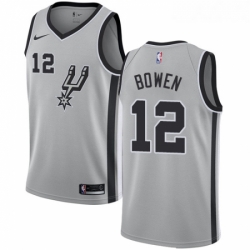 Womens Nike San Antonio Spurs 12 Bruce Bowen Swingman Silver Alternate NBA Jersey Statement Edition