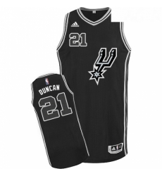 Youth Adidas San Antonio Spurs 21 Tim Duncan Authentic Black New Road NBA Jersey