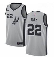 Youth Nike San Antonio Spurs 22 Rudy Gay Authentic Silver Alternate NBA Jersey Statement Edition 