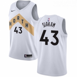 Mens Nike Toronto Raptors 43 Pascal Siakam Swingman White NBA Jersey City Edition