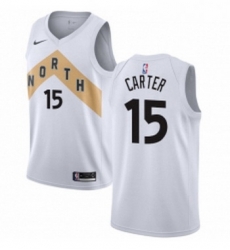 Womens Nike Toronto Raptors 15 Vince Carter Swingman White NBA Jersey City Edition