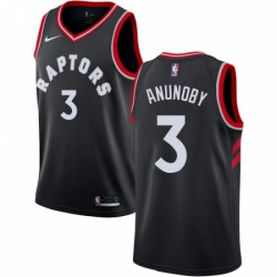 Womens Nike Toronto Raptors 3 OG Anunoby Swingman Black Alternate NBA Jersey Statement Edition 