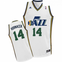 Womens Adidas Utah Jazz 14 Jeff Hornacek Swingman White Home NBA Jersey