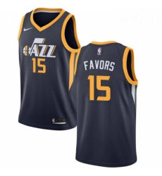 Womens Nike Utah Jazz 15 Derrick Favors Swingman Navy Blue Road NBA Jersey Icon Edition