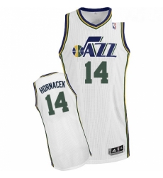 Youth Adidas Utah Jazz 14 Jeff Hornacek Authentic White Home NBA Jersey