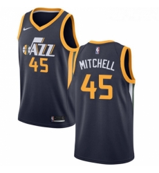 Youth Nike Utah Jazz 45 Donovan Mitchell Swingman Navy Blue Road NBA Jersey Icon Edition 