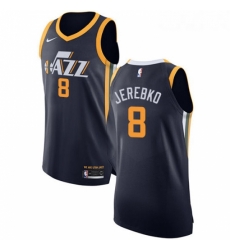 Youth Nike Utah Jazz 8 Jonas Jerebko Authentic Navy Blue Road NBA Jersey Icon Edition 