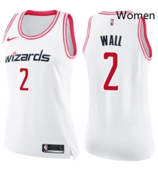 Womens Nike Washington Wizards 2 John Wall Swingman WhitePink Fashion NBA Jersey