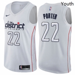 Youth Nike Washington Wizards 22 Otto Porter Swingman White NBA Jersey City Edition 