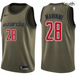 Youth Nike Washington Wizards 28 Ian Mahinmi Swingman Green Salute to Service NBA Jersey 