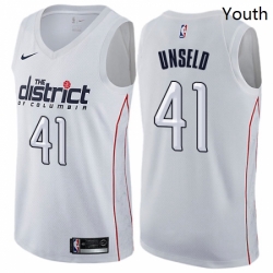 Youth Nike Washington Wizards 41 Wes Unseld Swingman White NBA Jersey City Edition