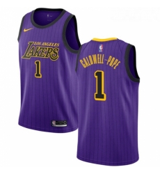 Womens Nike Los Angeles Lakers 1 Kentavious Caldwell Pope Swingman Purple NBA Jersey City Edition 