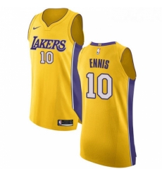 Womens Nike Los Angeles Lakers 10 Tyler Ennis Authentic Gold Home NBA Jersey Icon Edition