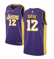 Womens Nike Los Angeles Lakers 12 Vlade Divac Authentic Purple NBA Jersey Icon Edition