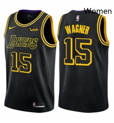 Womens Nike Los Angeles Lakers 15 Moritz Wagner Swingman Black NBA Jersey City Edition 