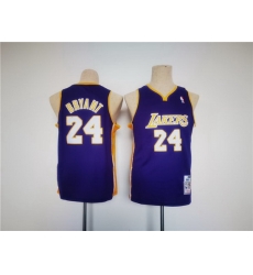 Youth Los Angeles Lakers 24 Kobe Bryant Purple Stitched Basketball Jersey