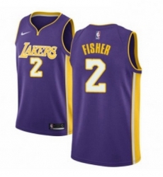 Youth Nike Los Angeles Lakers 2 Derek Fisher Authentic Purple NBA Jersey Icon Edition 