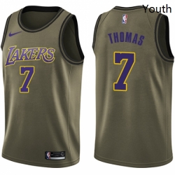 Youth Nike Los Angeles Lakers 7 Isaiah Thomas Swingman Green Salute to Service NBA Jersey 