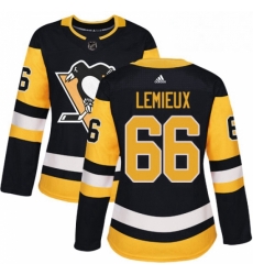 Womens Adidas Pittsburgh Penguins 66 Mario Lemieux Authentic Black Home NHL Jersey 