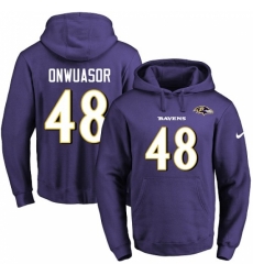 NFL Mens Nike Baltimore Ravens 48 Patrick Onwuasor Purple Name Number Pullover Hoodie