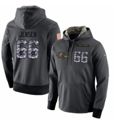 NFL Mens Nike Baltimore Ravens 66 Ryan Jensen Stitched Black Anthracite Salute to Service Player Performance Hoodie