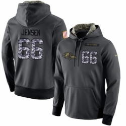 NFL Mens Nike Baltimore Ravens 66 Ryan Jensen Stitched Black Anthracite Salute to Service Player Performance Hoodie