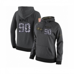 Football Womens Baltimore Ravens 90 Pernell McPhee Stitched Black Anthracite Salute to Service Player Performance Hoodie