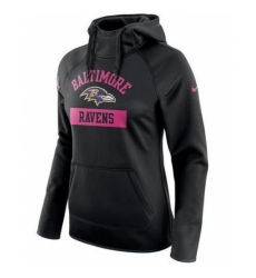 NFL Baltimore Ravens Nike Womens Breast Cancer Awareness Circuit Performance Pullover Hoodie Black