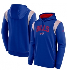 Men Buffalo Bills Royal Sideline Stack Performance Pullover Hoodie 002