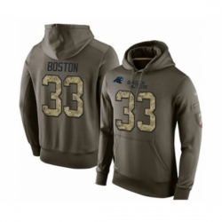 Football Carolina Panthers 33 Tre Boston Green Salute To Service Mens Pullover Hoodie