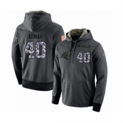 Football Mens Carolina Panthers 40 Alex Armah Stitched Black Anthracite Salute to Service Player Performance Hoodie