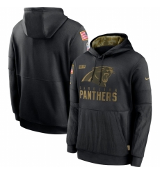 Men Carolina Panthers Nike 2020 Salute to Service Sideline Performance Pullover Hoodie Black