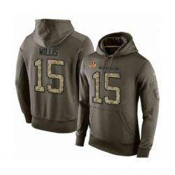 Football Mens Cincinnati Bengals 15 Damion Willis Green Salute To Service Pullover Hoodie