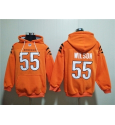 Men Cincinnati Bengals 55 Logan Wilson Orange Pullover Hoodie