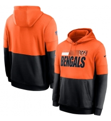 Men Cincinnati Bengals Nike Sideline Impact Lockup Performance Pullover Hoodie Orange Black