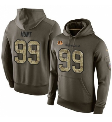 NFL Nike Cincinnati Bengals 99 Margus Hunt Green Salute To Service Mens Pullover Hoodie