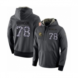 Football Mens Cleveland Browns 78 Greg Robinson Stitched Black Anthracite Salute to Service Player Performance Hoodie