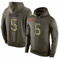 NFL Nike Cleveland Browns 5 Cody Kessler Green Salute To Service Mens Pullover Hoodie