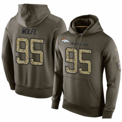 NFL Nike Denver Broncos 95 Derek Wolfe Green Salute To Service Mens Pullover Hoodie